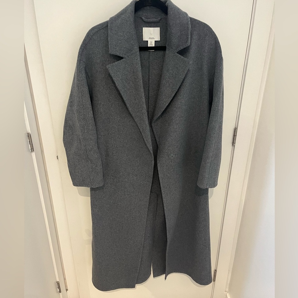 Women's Gray Wool Coat- H&M 
Size XS